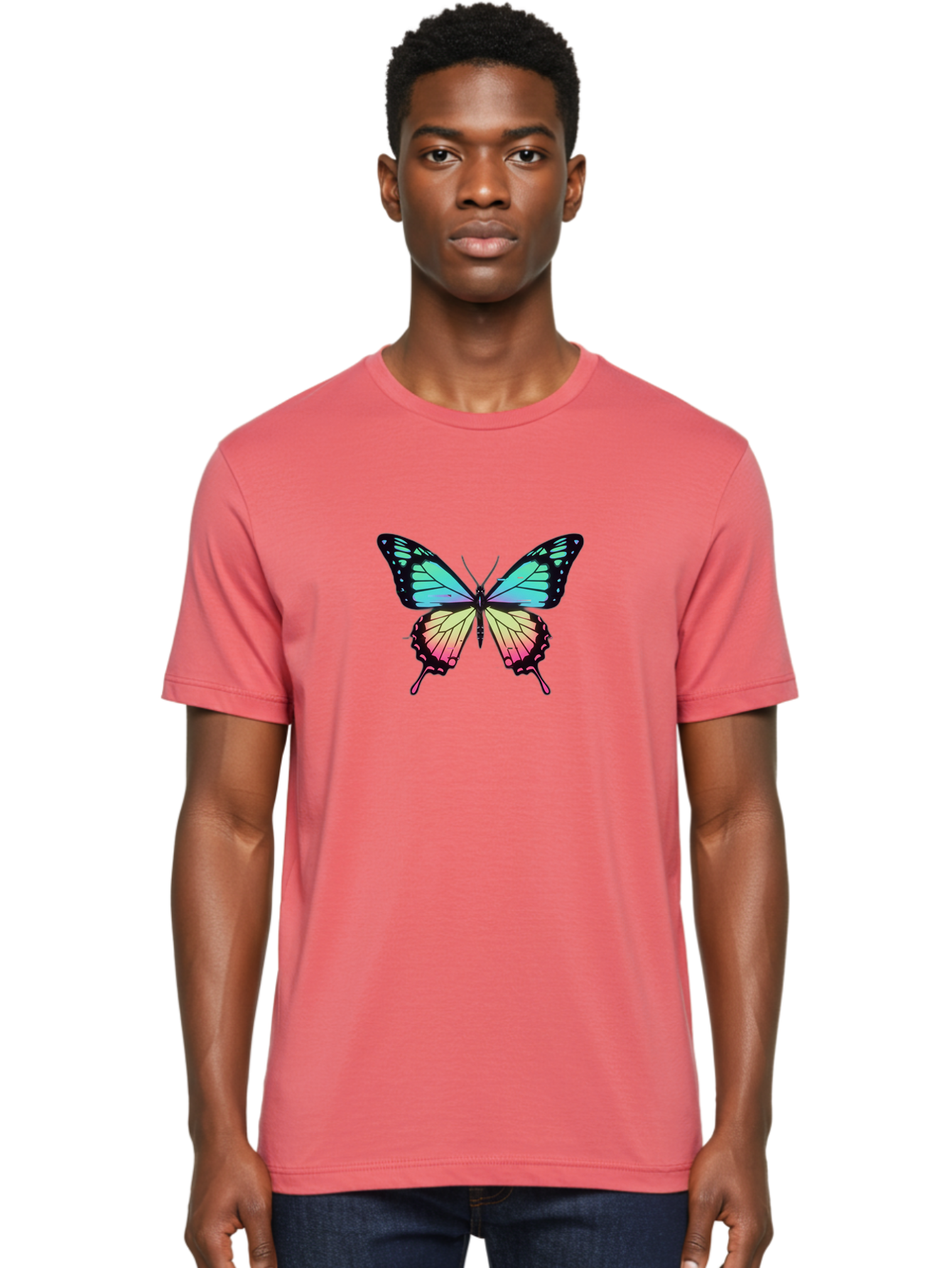 Butterfly-11 Men'S Graphic Tee, 100% Cotton, Comfortable Casual Summer Wear, Machine Washable, Vintage Camera, Old Camera, Antique Camera, Black Camera, Classic Photography, Photography Equipment, Nostalgic Device, Film Camera, Camera Art Bah643
