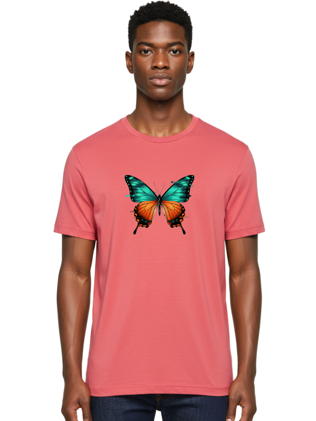 Butterfly-12 Men'S Graphic Tee, 100% Cotton, Comfortable Casual Summer Wear, Machine Washable, Vintage Camera, Old Camera, Antique Camera, Black Camera, Classic Photography, Photography Equipment, Nostalgic Device, Film Camera, Camera Art Bah644