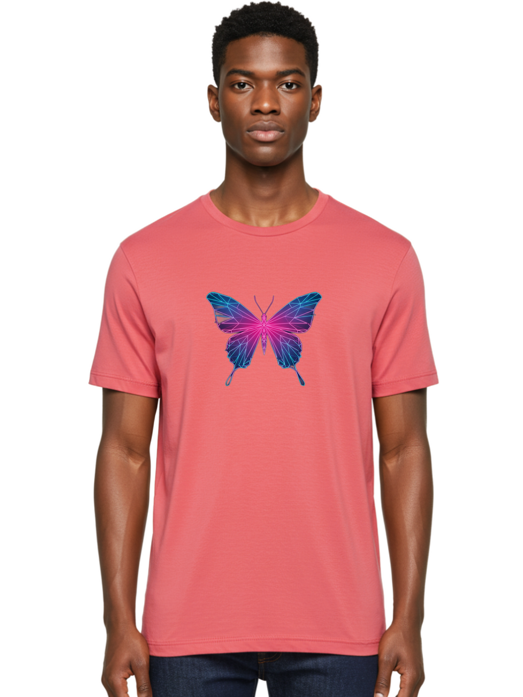 Butterfly-17 Men'S Graphic Tee, 100% Cotton, Comfortable Casual Summer Wear, Machine Washable, Vintage Camera, Old Camera, Antique Camera, Black Camera, Classic Photography, Photography Equipment, Nostalgic Device, Film Camera, Camera Art Bah649