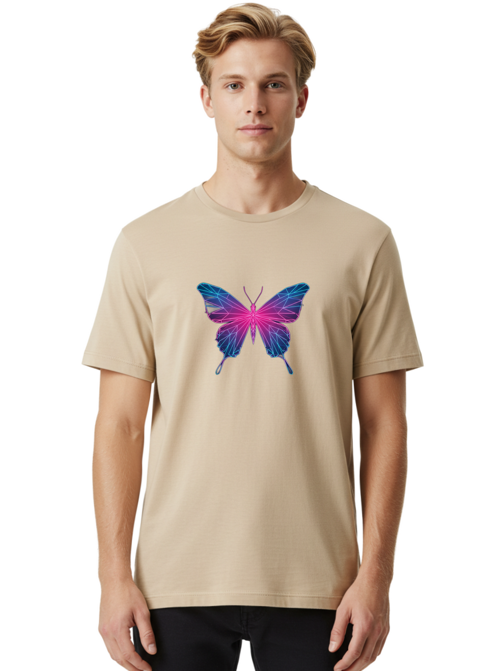Butterfly-17 Men'S Graphic Tee, 100% Cotton, Comfortable Casual Summer Wear, Machine Washable, Vintage Camera, Old Camera, Antique Camera, Black Camera, Classic Photography, Photography Equipment, Nostalgic Device, Film Camera, Camera Art Bah649