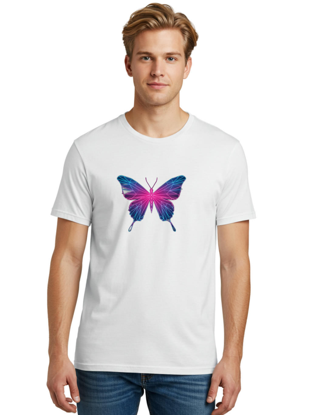 Butterfly-17 Men'S Graphic Tee, 100% Cotton, Comfortable Casual Summer Wear, Machine Washable, Vintage Camera, Old Camera, Antique Camera, Black Camera, Classic Photography, Photography Equipment, Nostalgic Device, Film Camera, Camera Art Bah649