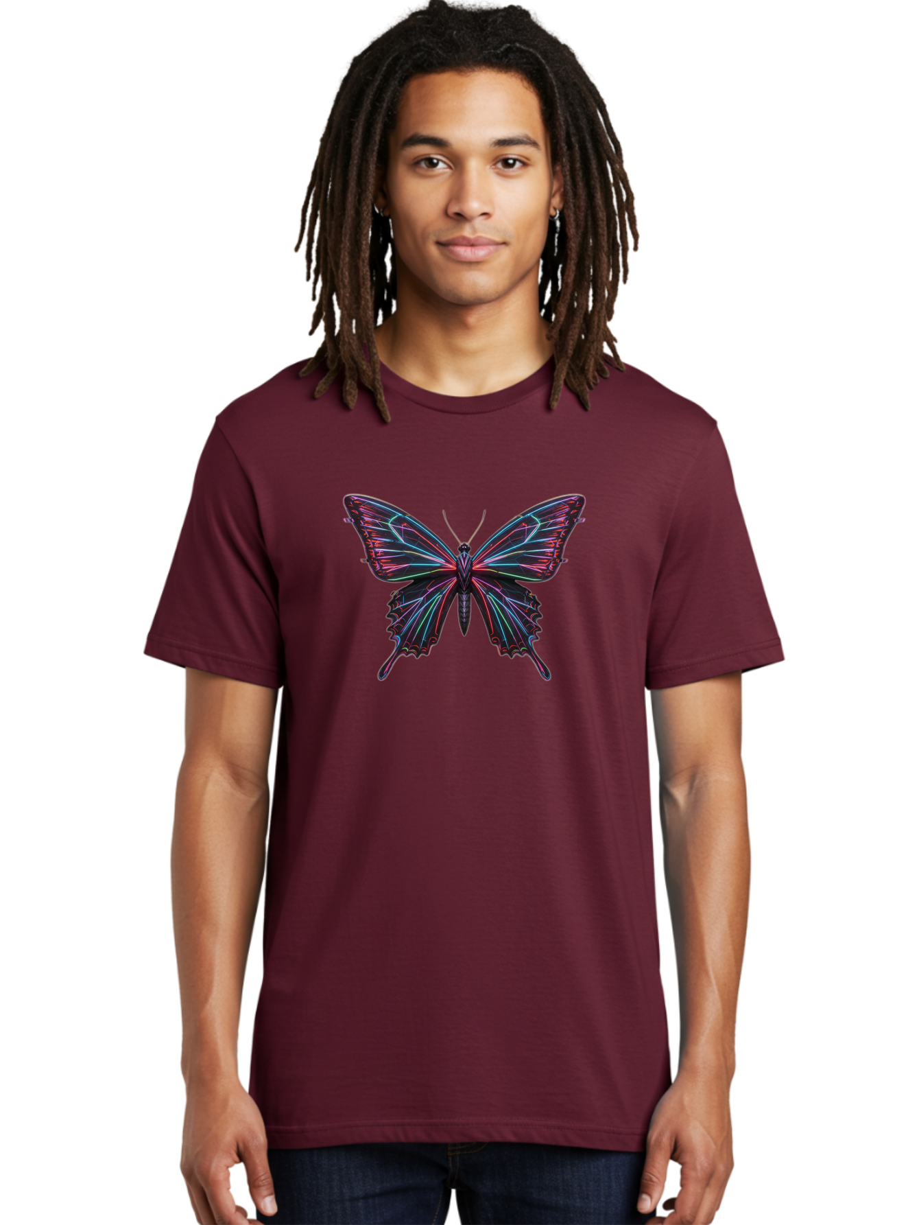 Butterfly-18 Men'S Graphic Tee, 100% Cotton, Comfortable Casual Summer Wear, Machine Washable, Vintage Camera, Old Camera, Antique Camera, Black Camera, Classic Photography, Photography Equipment, Nostalgic Device, Film Camera, Camera Art Bah650