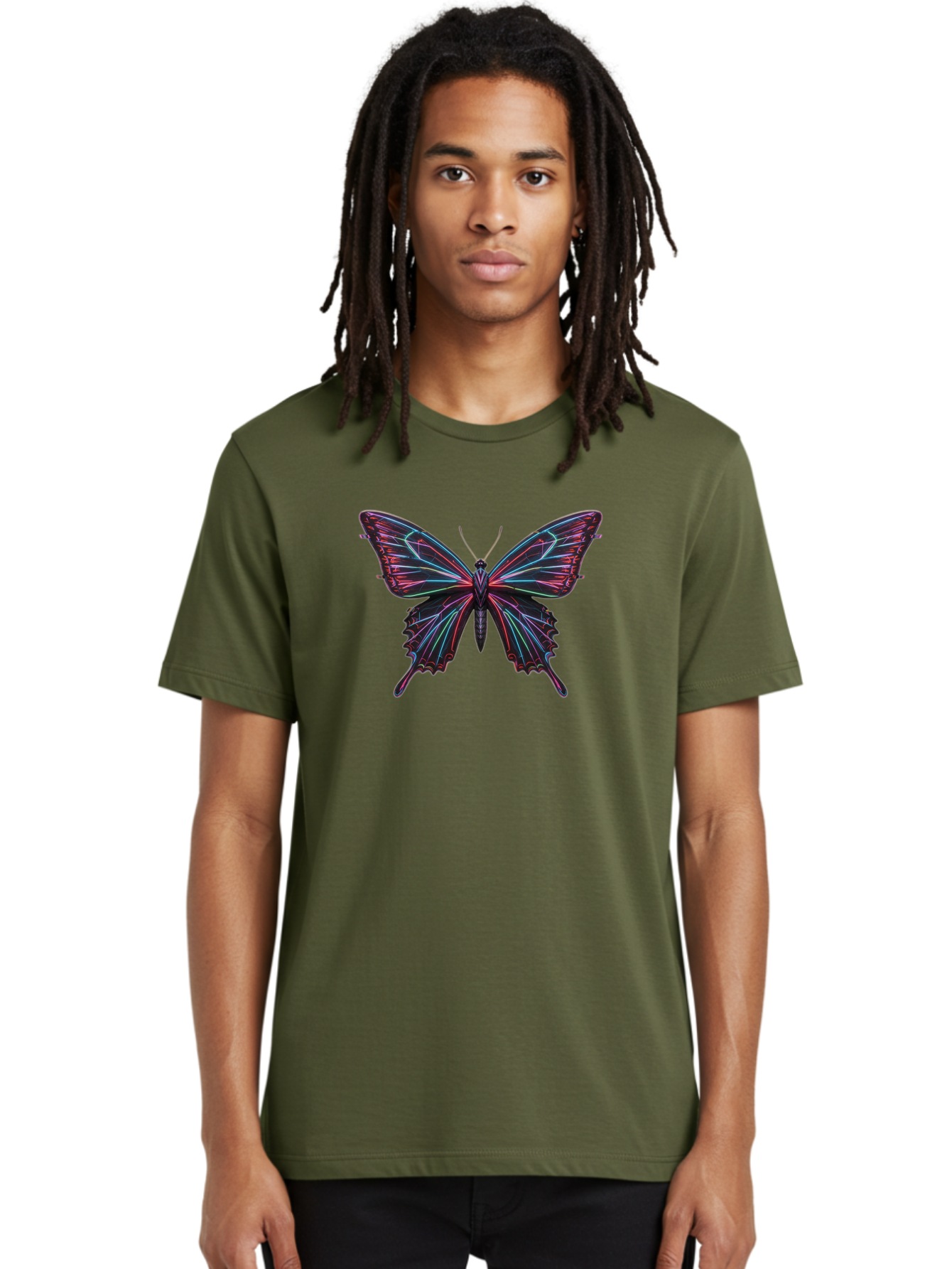 Butterfly-18 Men'S Graphic Tee, 100% Cotton, Comfortable Casual Summer Wear, Machine Washable, Vintage Camera, Old Camera, Antique Camera, Black Camera, Classic Photography, Photography Equipment, Nostalgic Device, Film Camera, Camera Art Bah650