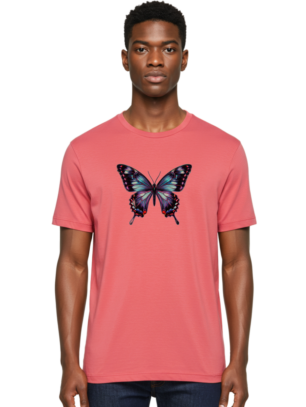 Butterfly-19 Men'S Graphic Tee, 100% Cotton, Comfortable Casual Summer Wear, Machine Washable, Vintage Camera, Old Camera, Antique Camera, Black Camera, Classic Photography, Photography Equipment, Nostalgic Device, Film Camera, Camera Art Bah651