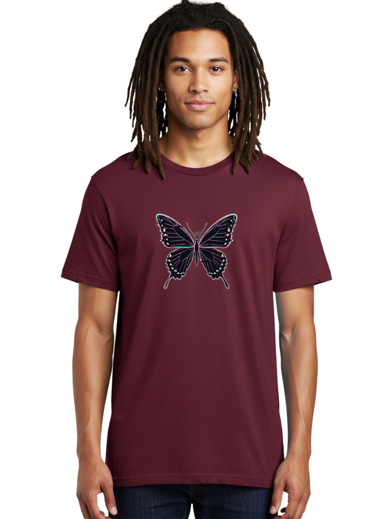 Butterfly-20 Men'S Graphic Tee, 100% Cotton, Comfortable Casual Summer Wear, Machine Washable, Vintage Camera, Old Camera, Antique Camera, Black Camera, Classic Photography, Photography Equipment, Nostalgic Device, Film Camera, Camera Art Bah653