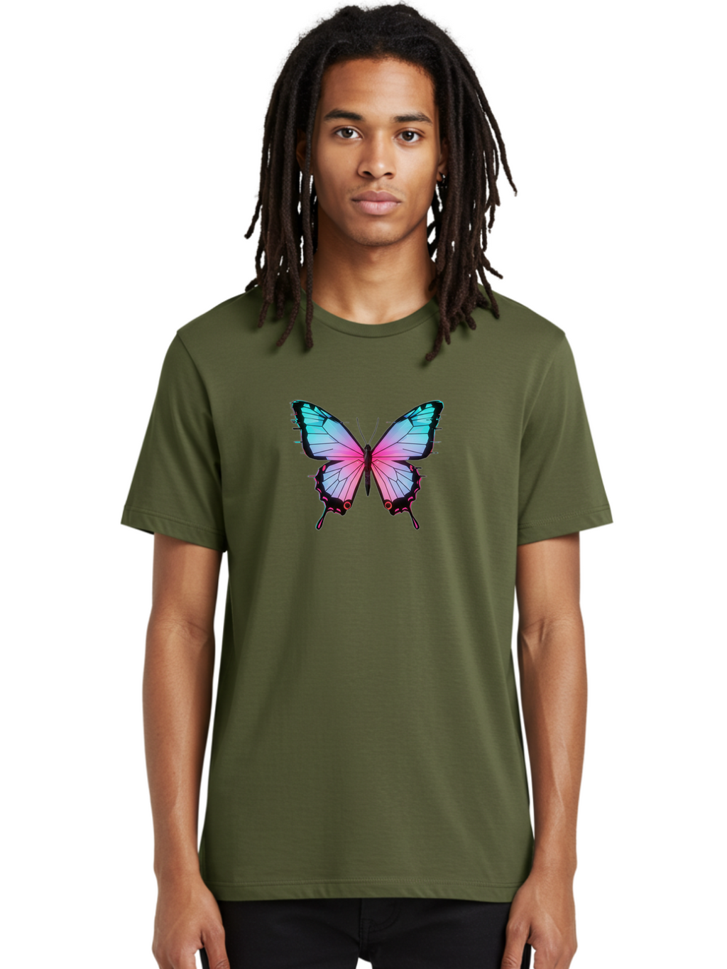 Butterfly-21 Men'S Graphic Tee, 100% Cotton, Comfortable Casual Summer Wear, Machine Washable, Vintage Camera, Old Camera, Antique Camera, Black Camera, Classic Photography, Photography Equipment, Nostalgic Device, Film Camera, Camera Art Bah654