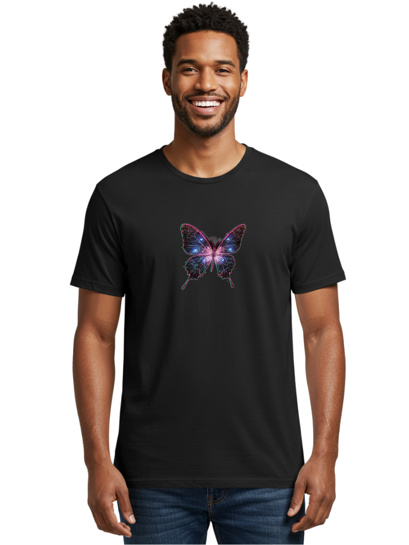 Butterfly-22 Men'S Graphic Tee, 100% Cotton, Comfortable Casual Summer Wear, Machine Washable, Vintage Camera, Old Camera, Antique Camera, Black Camera, Classic Photography, Photography Equipment, Nostalgic Device, Film Camera, Camera Art Bah655
