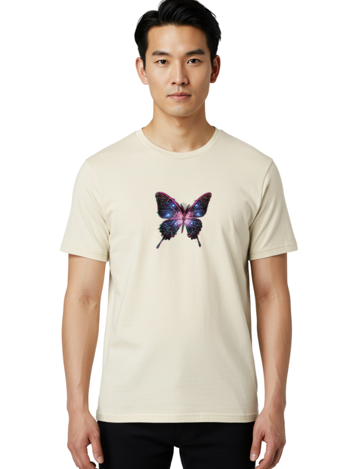 Butterfly-22 Men'S Graphic Tee, 100% Cotton, Comfortable Casual Summer Wear, Machine Washable, Vintage Camera, Old Camera, Antique Camera, Black Camera, Classic Photography, Photography Equipment, Nostalgic Device, Film Camera, Camera Art Bah655