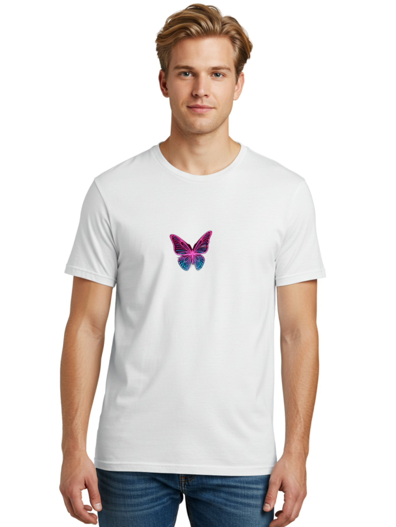 Butterfly-23 Men'S Graphic Tee, 100% Cotton, Comfortable Casual Summer Wear, Machine Washable, Vintage Camera, Old Camera, Antique Camera, Black Camera, Classic Photography, Photography Equipment, Nostalgic Device, Film Camera, Camera Art Bah656