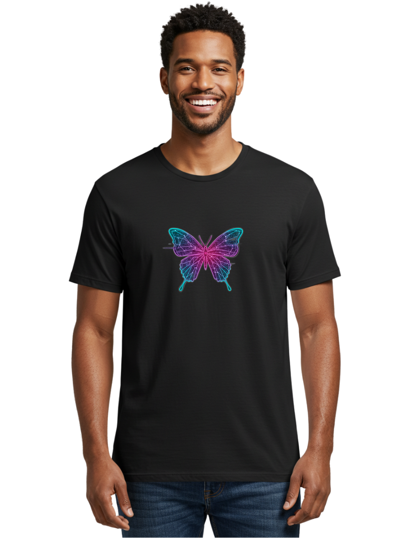 Butterfly-24 Men'S Graphic Tee, 100% Cotton, Comfortable Casual Summer Wear, Machine Washable, Vintage Camera, Old Camera, Antique Camera, Black Camera, Classic Photography, Photography Equipment, Nostalgic Device, Film Camera, Camera Art Bah657