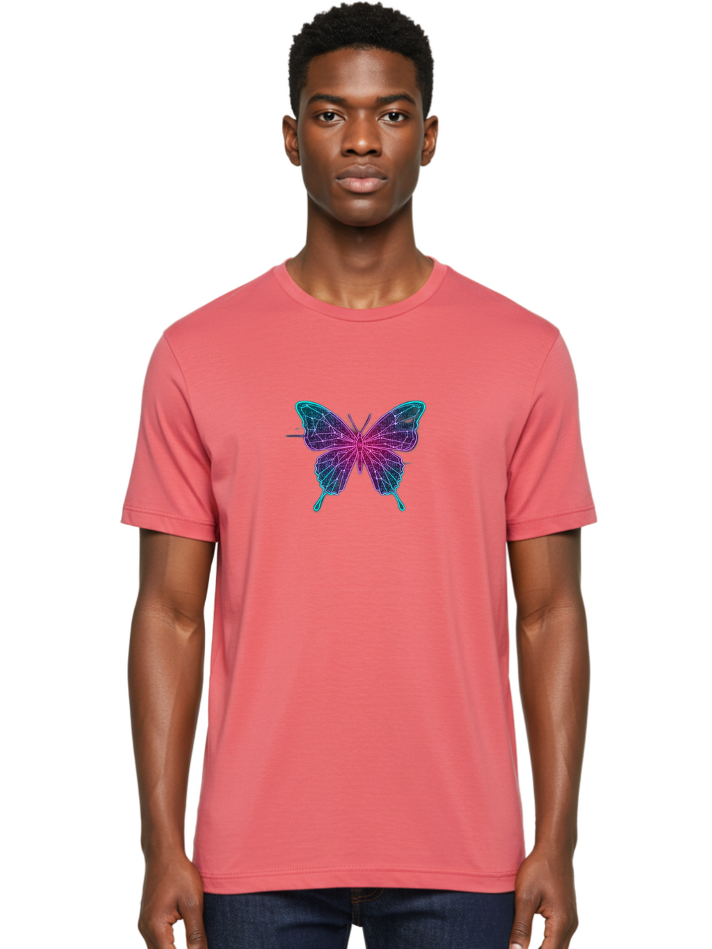 Butterfly-24 Men'S Graphic Tee, 100% Cotton, Comfortable Casual Summer Wear, Machine Washable, Vintage Camera, Old Camera, Antique Camera, Black Camera, Classic Photography, Photography Equipment, Nostalgic Device, Film Camera, Camera Art Bah657