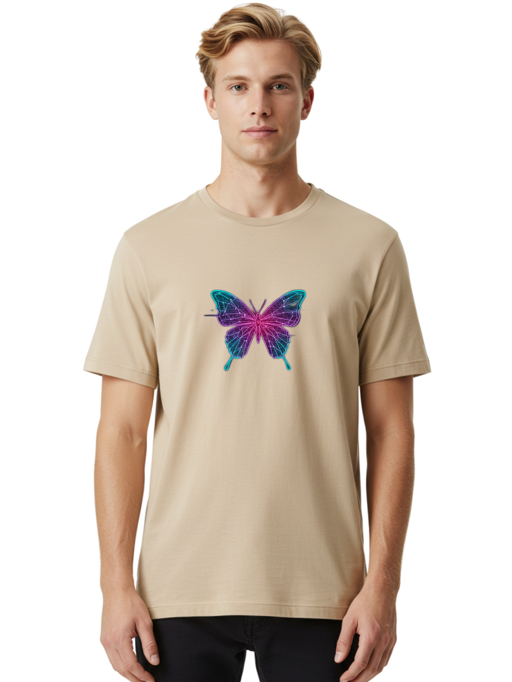 Butterfly-24 Men'S Graphic Tee, 100% Cotton, Comfortable Casual Summer Wear, Machine Washable, Vintage Camera, Old Camera, Antique Camera, Black Camera, Classic Photography, Photography Equipment, Nostalgic Device, Film Camera, Camera Art Bah657