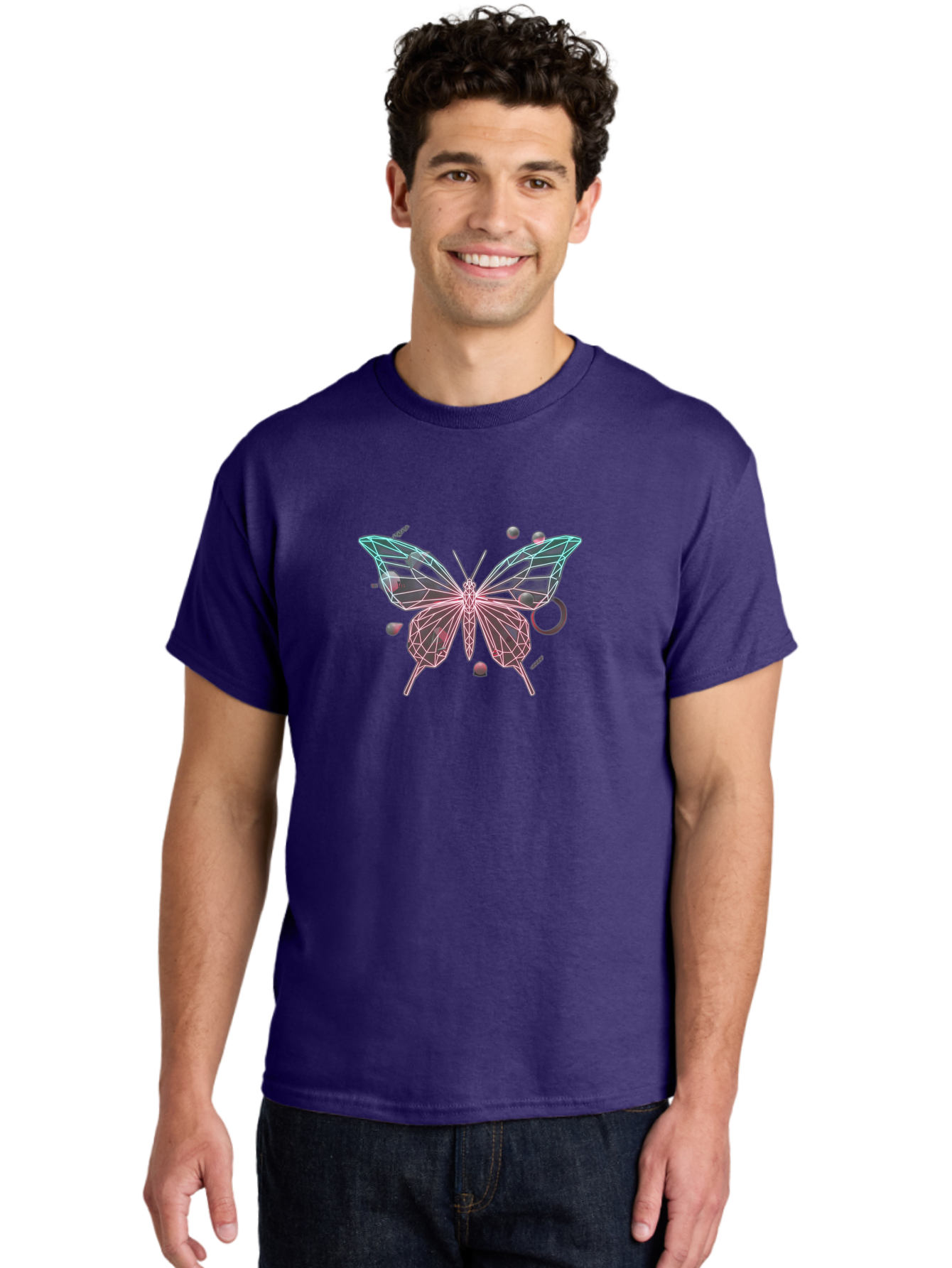 Butterfly-25 Men'S Graphic Tee, 100% Cotton, Comfortable Casual Summer Wear, Machine Washable, Vintage Camera, Old Camera, Antique Camera, Black Camera, Classic Photography, Photography Equipment, Nostalgic Device, Film Camera, Camera Art Bah658