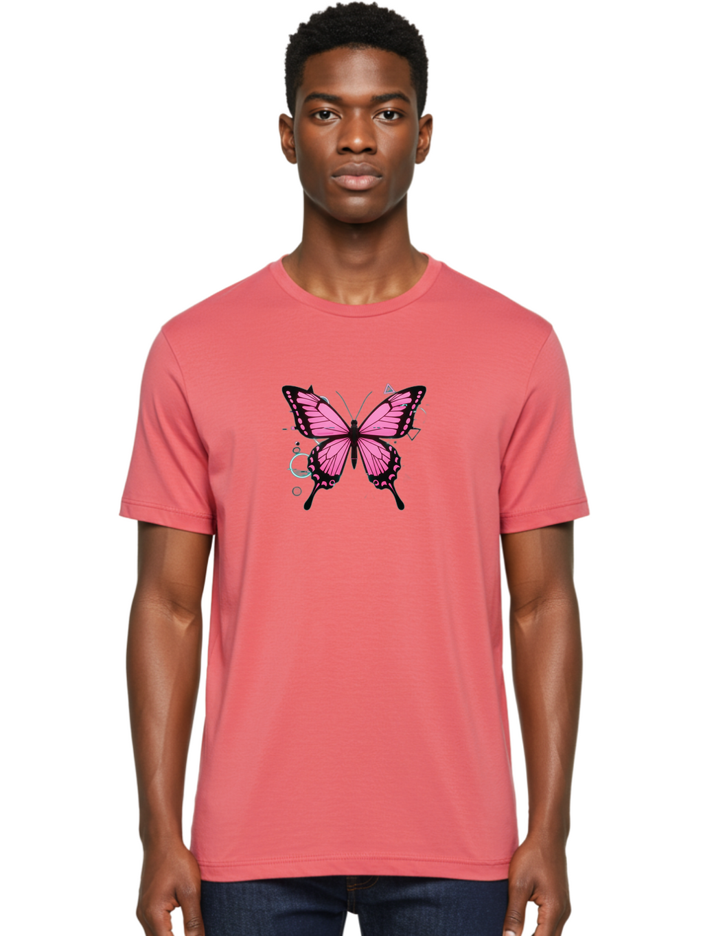 Butterfly-26 Men'S Graphic Tee, 100% Cotton, Comfortable Casual Summer Wear, Machine Washable, Vintage Camera, Old Camera, Antique Camera, Black Camera, Classic Photography, Photography Equipment, Nostalgic Device, Film Camera, Camera Art Bah659