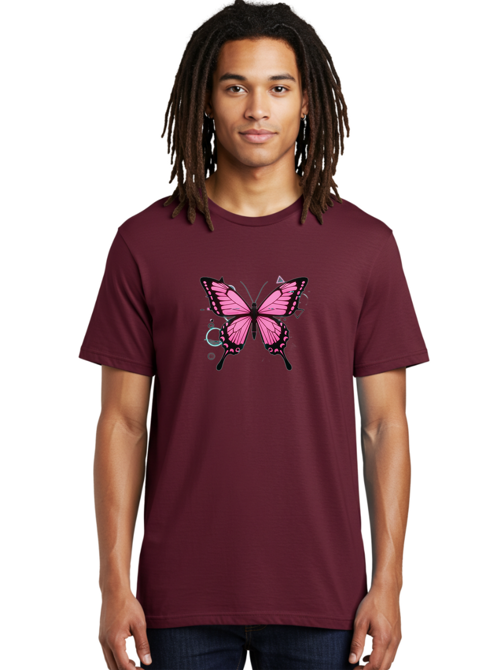 Butterfly-26 Men'S Graphic Tee, 100% Cotton, Comfortable Casual Summer Wear, Machine Washable, Vintage Camera, Old Camera, Antique Camera, Black Camera, Classic Photography, Photography Equipment, Nostalgic Device, Film Camera, Camera Art Bah659