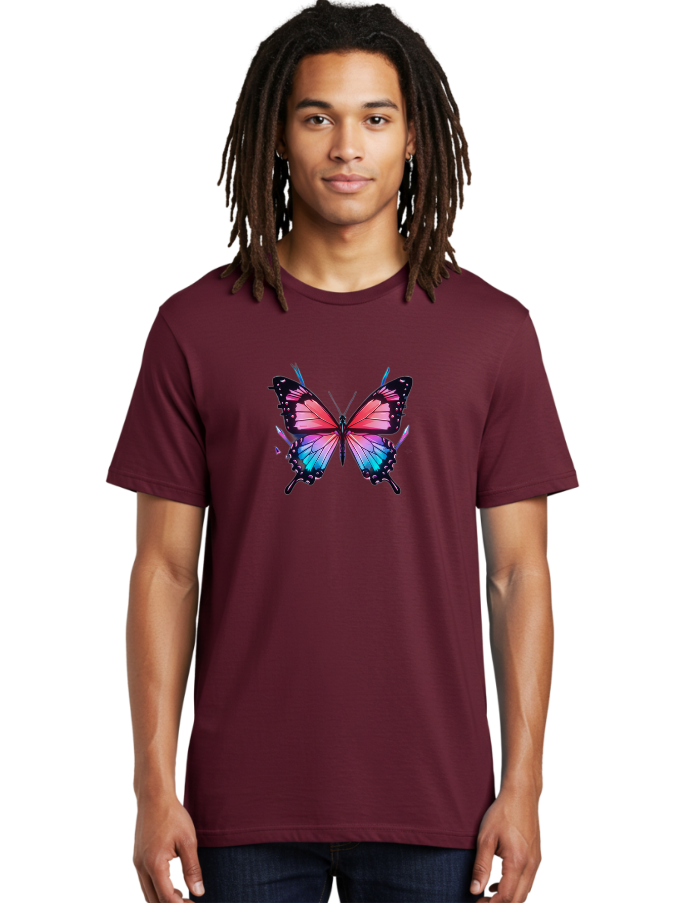 Butterfly-27 Men'S Graphic Tee, 100% Cotton, Comfortable Casual Summer Wear, Machine Washable, Vintage Camera, Old Camera, Antique Camera, Black Camera, Classic Photography, Photography Equipment, Nostalgic Device, Film Camera, Camera Art Bah660