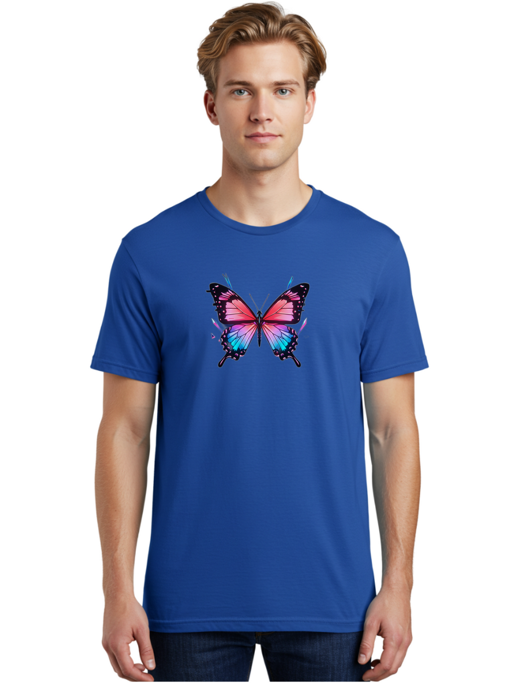 Butterfly-27 Men'S Graphic Tee, 100% Cotton, Comfortable Casual Summer Wear, Machine Washable, Vintage Camera, Old Camera, Antique Camera, Black Camera, Classic Photography, Photography Equipment, Nostalgic Device, Film Camera, Camera Art Bah660
