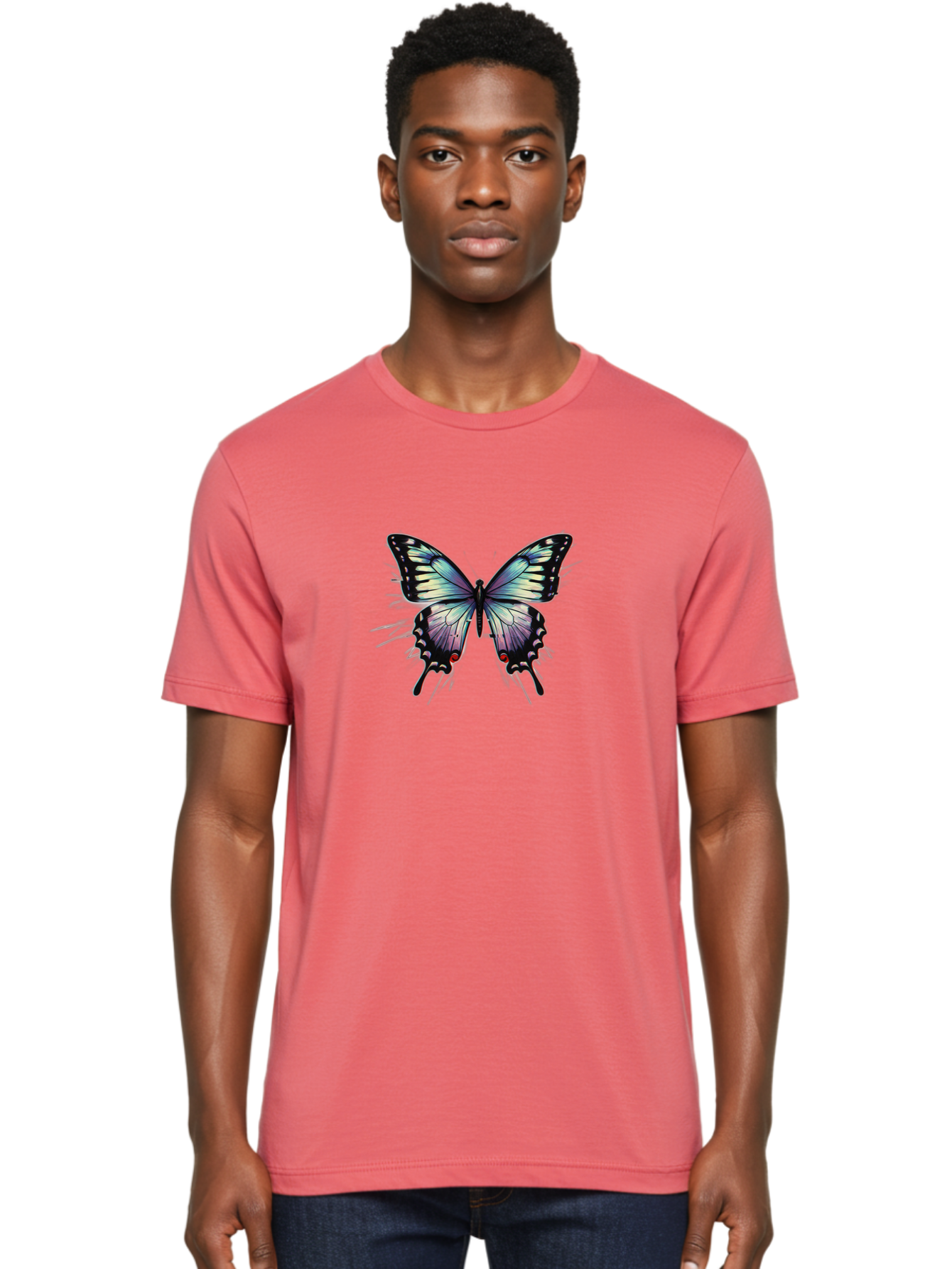 Butterfly-28 Men'S Graphic Tee, 100% Cotton, Comfortable Casual Summer Wear, Machine Washable, Vintage Camera, Old Camera, Antique Camera, Black Camera, Classic Photography, Photography Equipment, Nostalgic Device, Film Camera, Camera Art Bah661