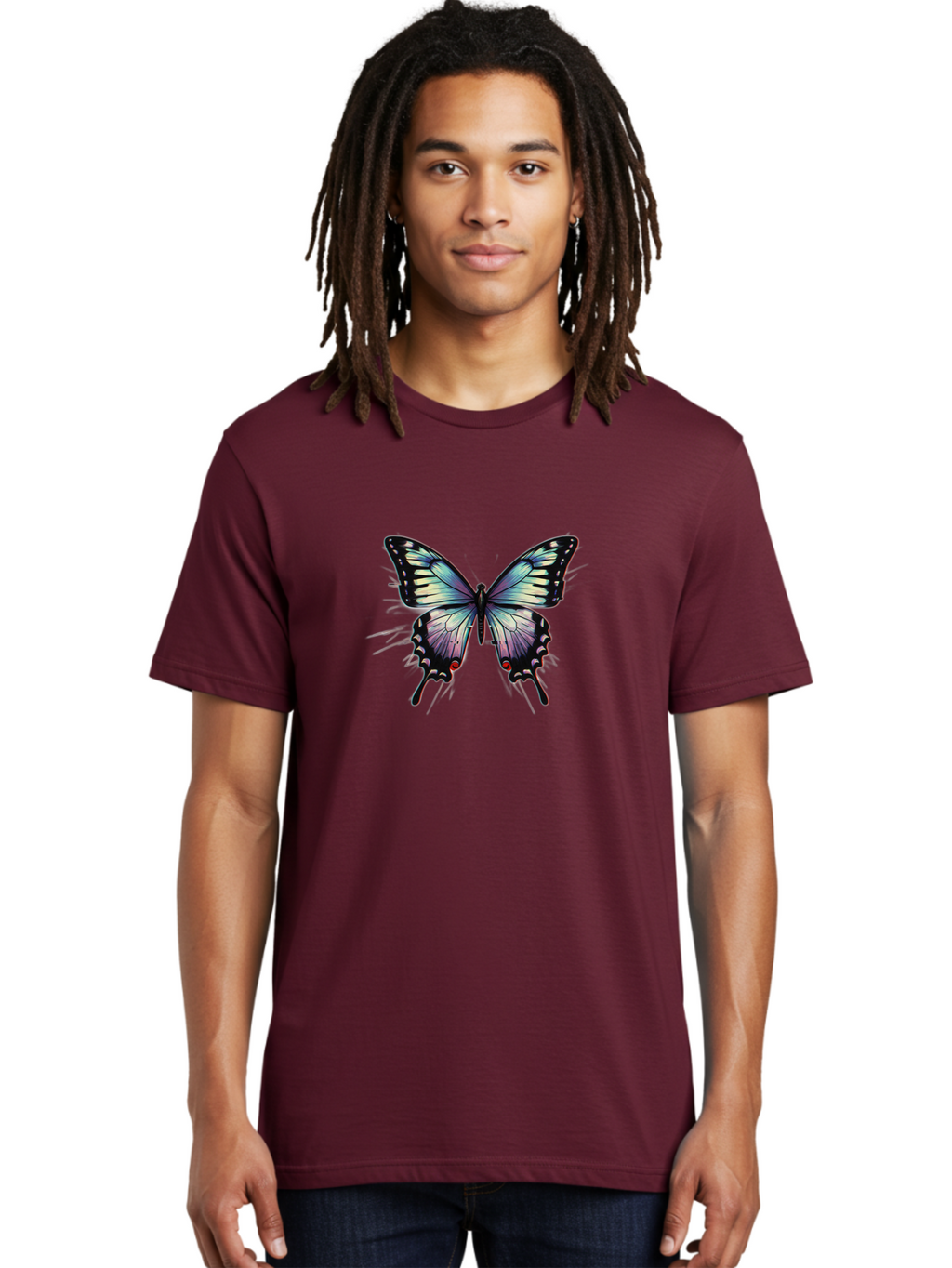 Butterfly-28 Men'S Graphic Tee, 100% Cotton, Comfortable Casual Summer Wear, Machine Washable, Vintage Camera, Old Camera, Antique Camera, Black Camera, Classic Photography, Photography Equipment, Nostalgic Device, Film Camera, Camera Art Bah661