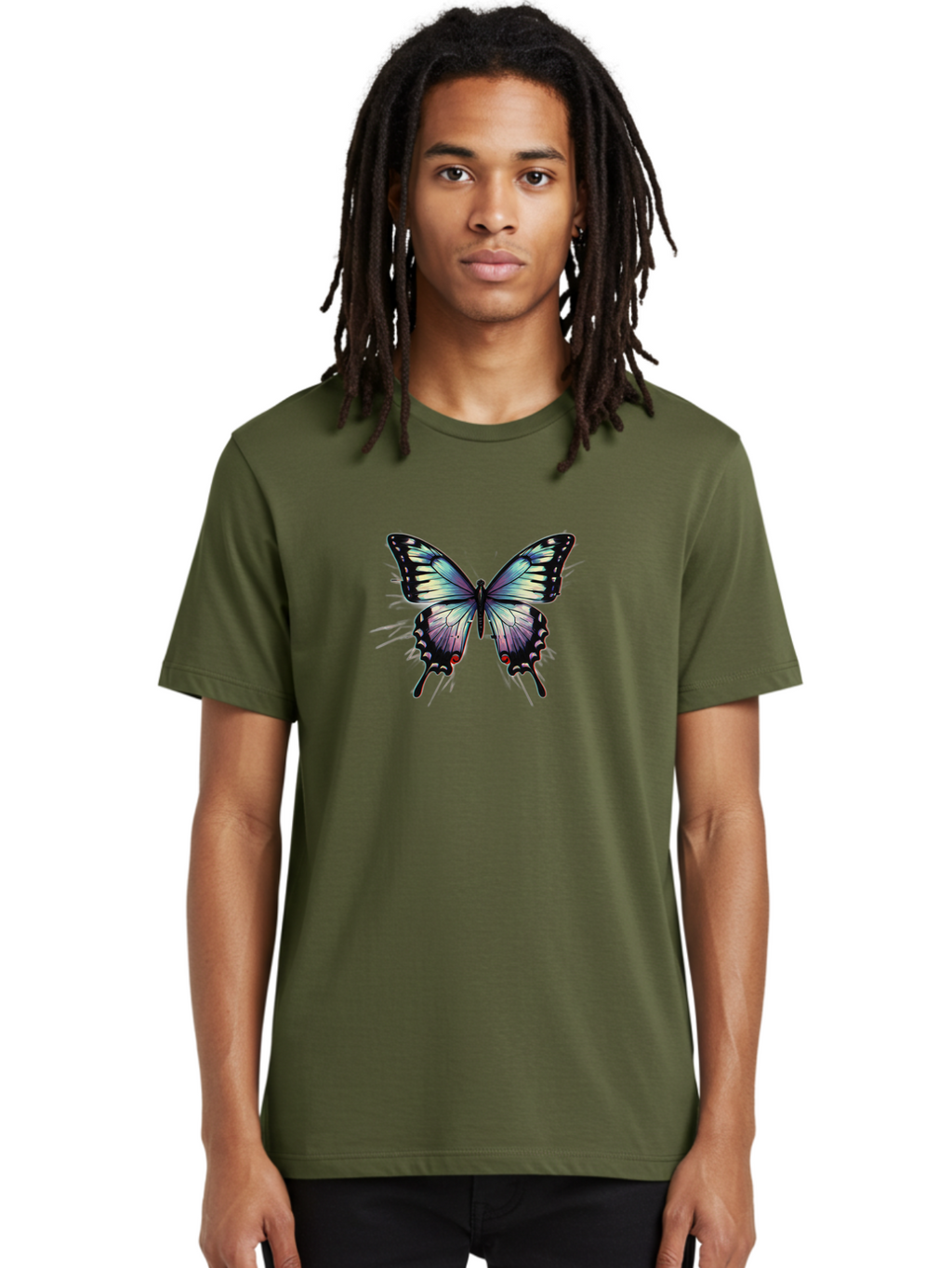 Butterfly-28 Men'S Graphic Tee, 100% Cotton, Comfortable Casual Summer Wear, Machine Washable, Vintage Camera, Old Camera, Antique Camera, Black Camera, Classic Photography, Photography Equipment, Nostalgic Device, Film Camera, Camera Art Bah661