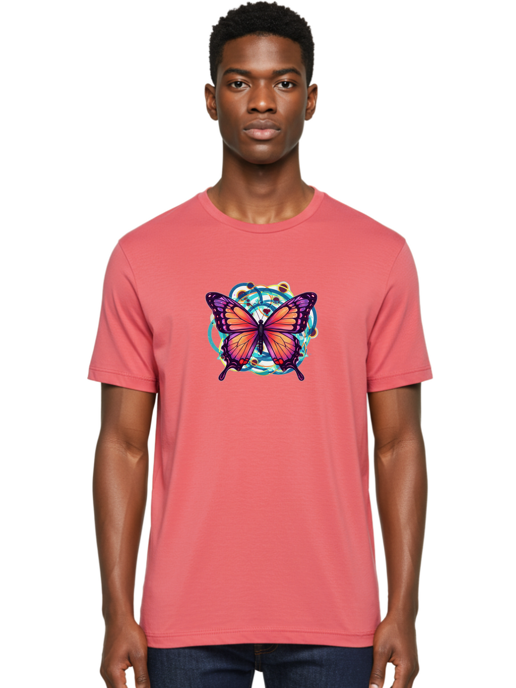 Butterfly-29 Men'S Graphic Tee, 100% Cotton, Comfortable Casual Summer Wear, Machine Washable, Vintage Camera, Old Camera, Antique Camera, Black Camera, Classic Photography, Photography Equipment, Nostalgic Device, Film Camera, Camera Art Bah662