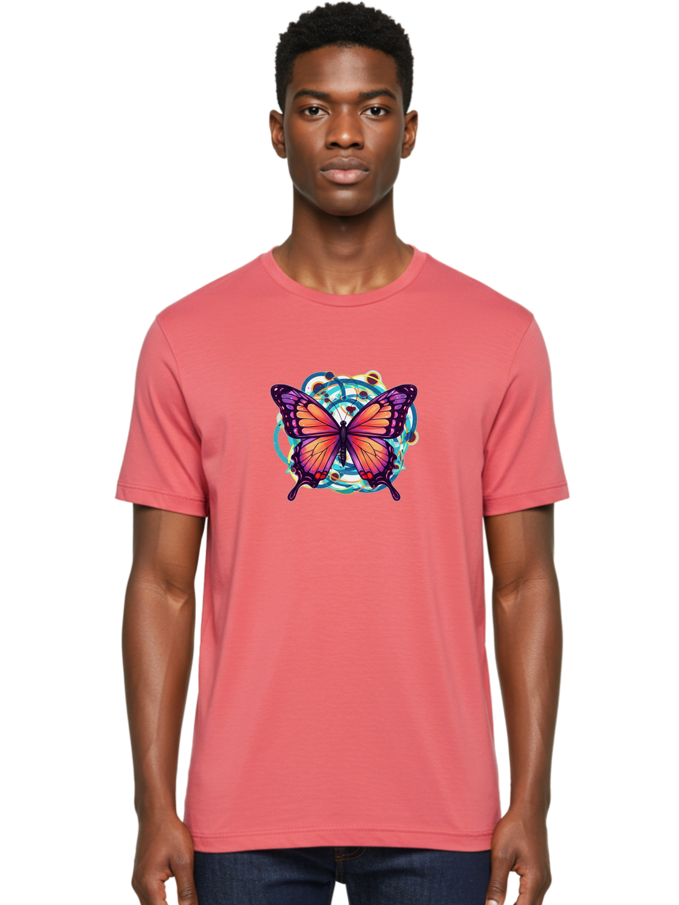 Butterfly-29 Men'S Graphic Tee, 100% Cotton, Comfortable Casual Summer Wear, Machine Washable, Vintage Camera, Old Camera, Antique Camera, Black Camera, Classic Photography, Photography Equipment, Nostalgic Device, Film Camera, Camera Art Bah662