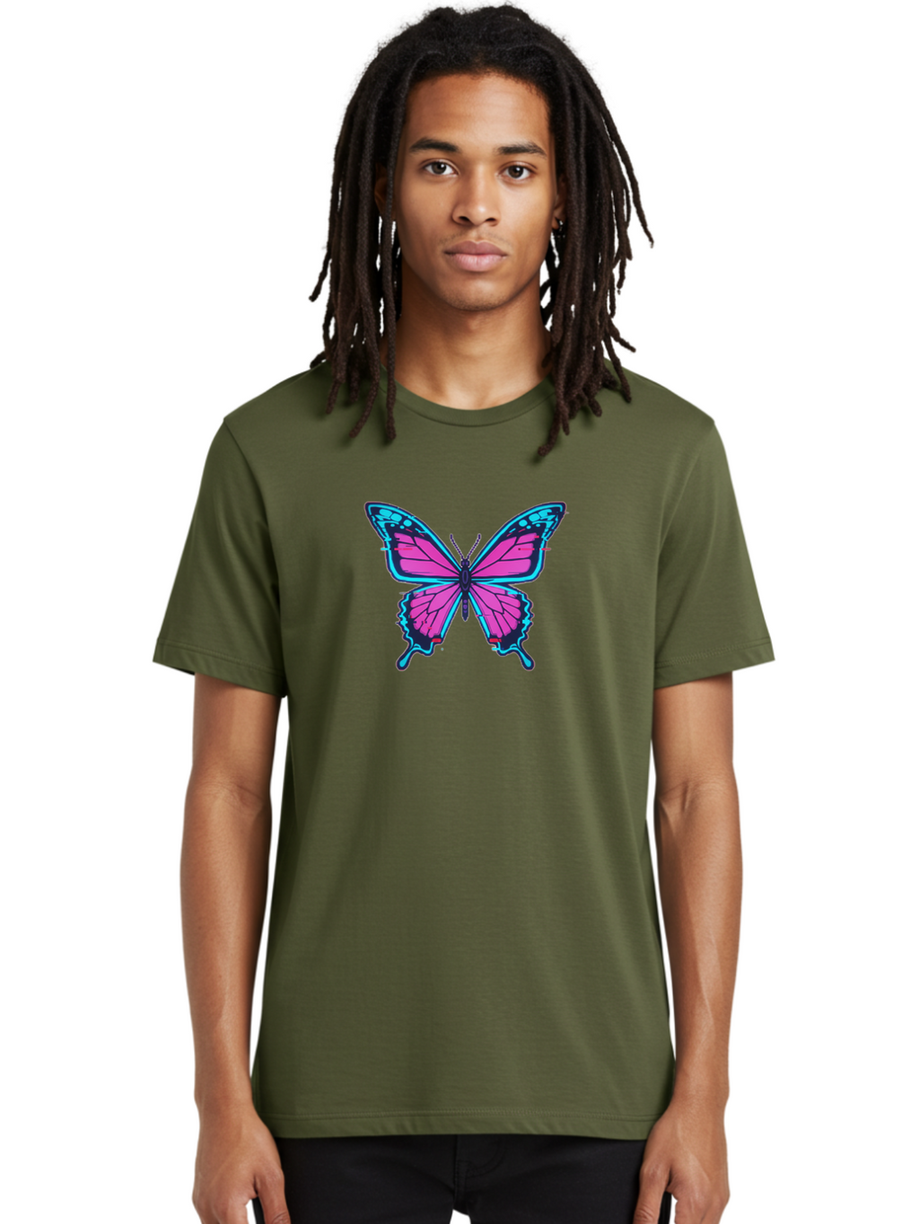 Butterfly-3 Men'S Graphic Tee, 100% Cotton, Comfortable Casual Summer Wear, Machine Washable, Vintage Camera, Old Camera, Antique Camera, Black Camera, Classic Photography, Photography Equipment, Nostalgic Device, Film Camera, Camera Art Bah663