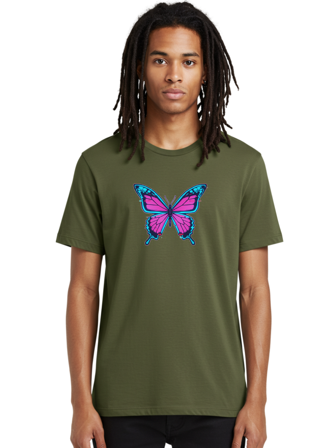 Butterfly-3 Men'S Graphic Tee, 100% Cotton, Comfortable Casual Summer Wear, Machine Washable, Vintage Camera, Old Camera, Antique Camera, Black Camera, Classic Photography, Photography Equipment, Nostalgic Device, Film Camera, Camera Art Bah663