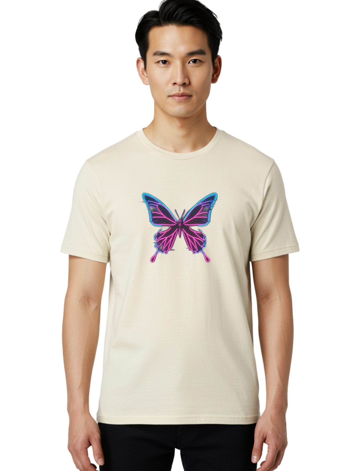 Butterfly-6 Men'S Graphic Tee, 100% Cotton, Comfortable Casual Summer Wear, Machine Washable, Vintage Camera, Old Camera, Antique Camera, Black Camera, Classic Photography, Photography Equipment, Nostalgic Device, Film Camera, Camera Art Bah666