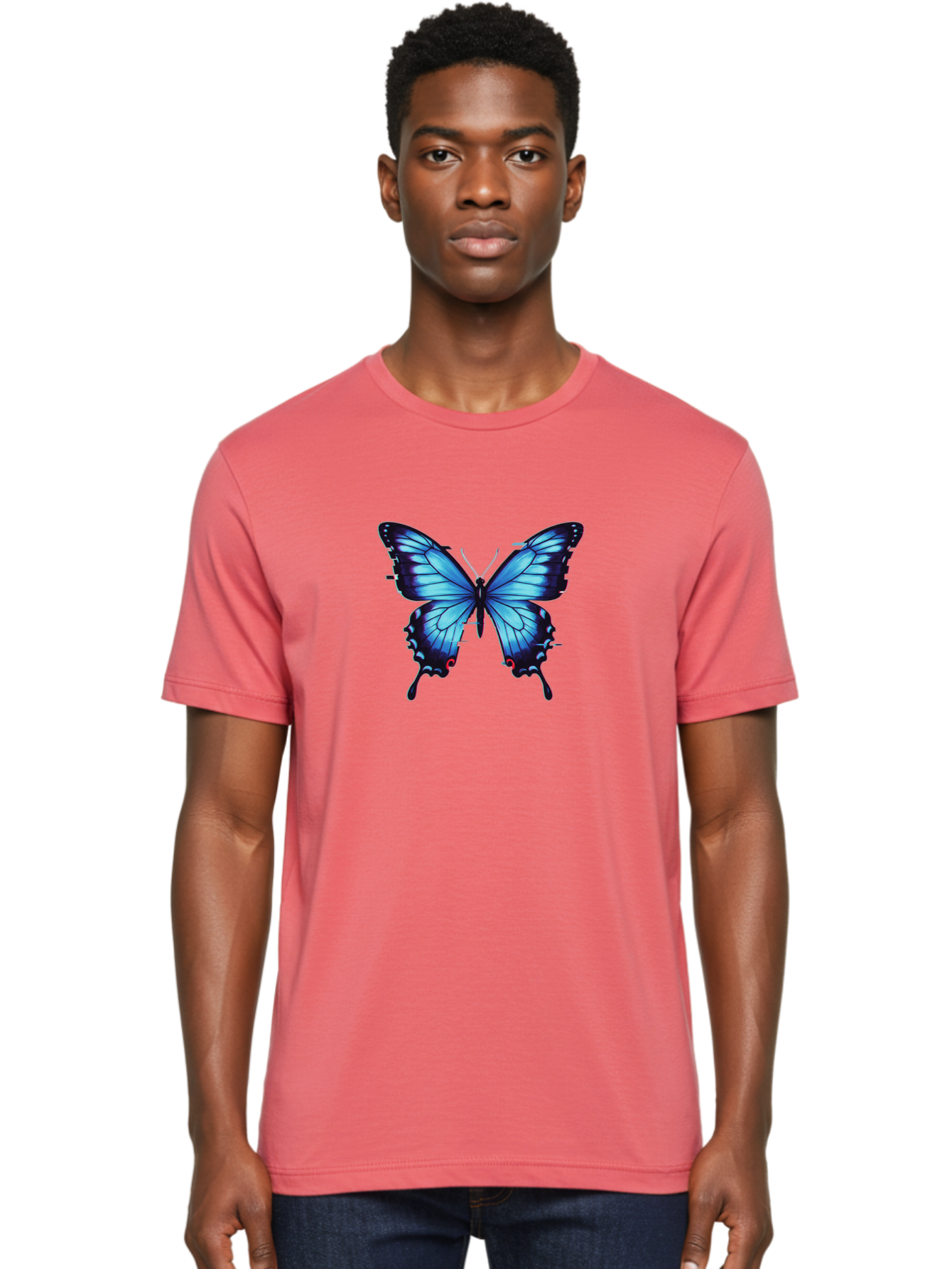 Butterfly-7 Men'S Graphic Tee, 100% Cotton, Comfortable Casual Summer Wear, Machine Washable, Vintage Camera, Old Camera, Antique Camera, Black Camera, Classic Photography, Photography Equipment, Nostalgic Device, Film Camera, Camera Art Bah667