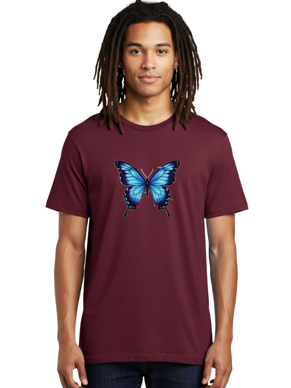 Butterfly-7 Men'S Graphic Tee, 100% Cotton, Comfortable Casual Summer Wear, Machine Washable, Vintage Camera, Old Camera, Antique Camera, Black Camera, Classic Photography, Photography Equipment, Nostalgic Device, Film Camera, Camera Art Bah667