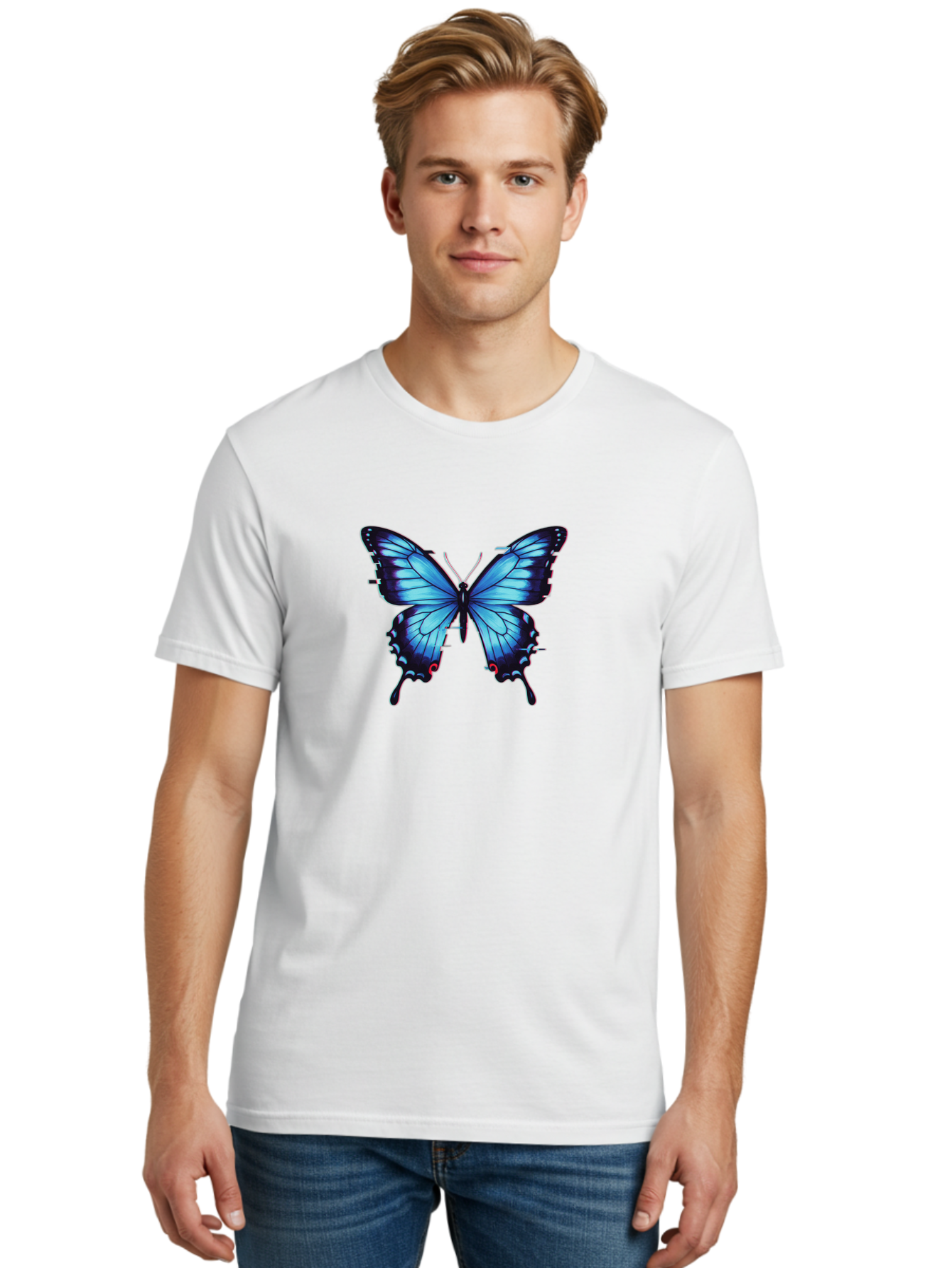Butterfly-7 Men'S Graphic Tee, 100% Cotton, Comfortable Casual Summer Wear, Machine Washable, Vintage Camera, Old Camera, Antique Camera, Black Camera, Classic Photography, Photography Equipment, Nostalgic Device, Film Camera, Camera Art Bah667