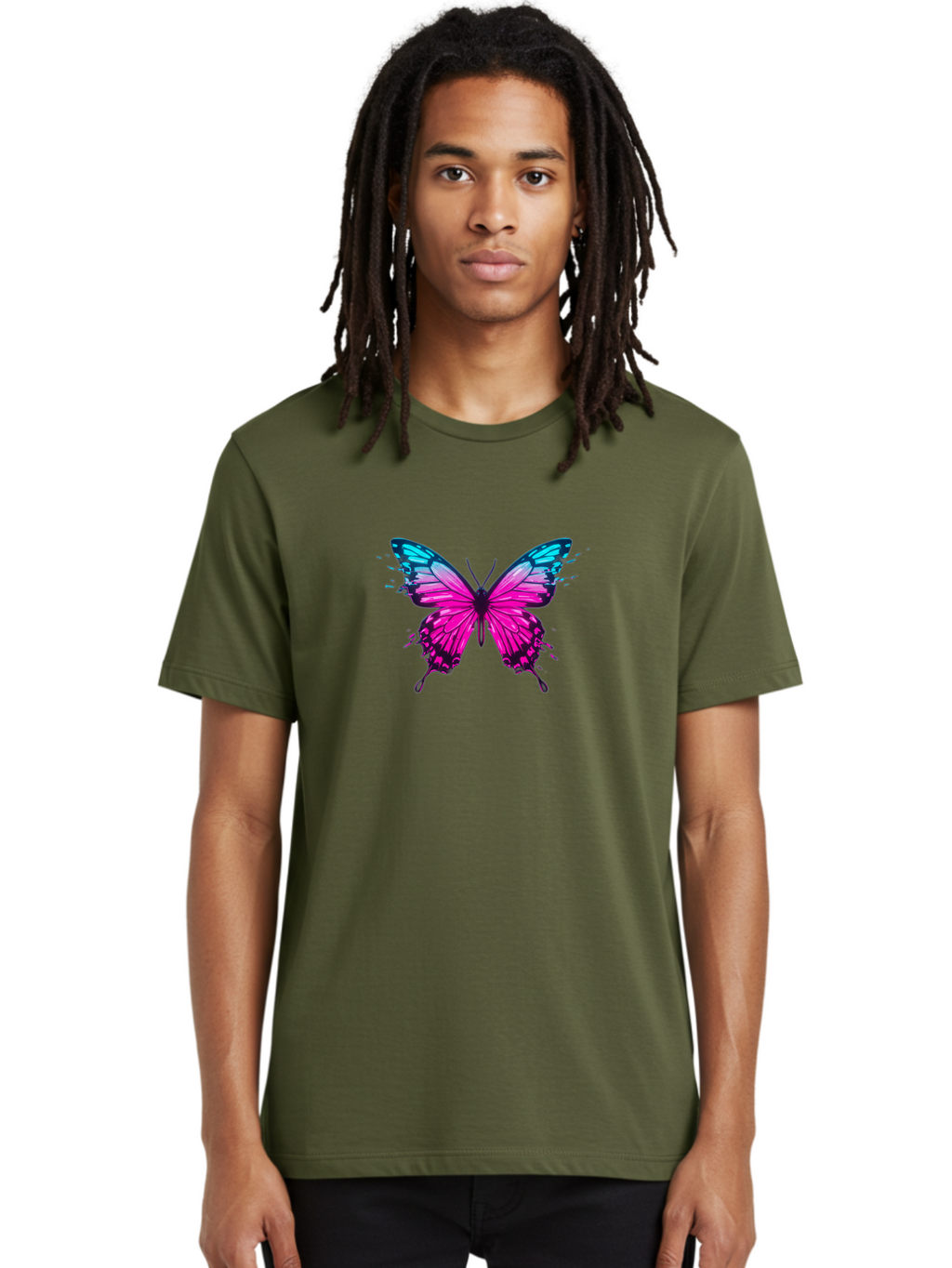 Butterfly-8 Men'S Graphic Tee, 100% Cotton, Comfortable Casual Summer Wear, Machine Washable, Vintage Camera, Old Camera, Antique Camera, Black Camera, Classic Photography, Photography Equipment, Nostalgic Device, Film Camera, Camera Art Bah668