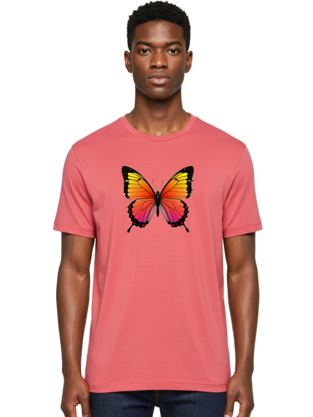 Butterfly-9 Men'S Graphic Tee, 100% Cotton, Comfortable Casual Summer Wear, Machine Washable, Vintage Camera, Old Camera, Antique Camera, Black Camera, Classic Photography, Photography Equipment, Nostalgic Device, Film Camera, Camera Art Bah669
