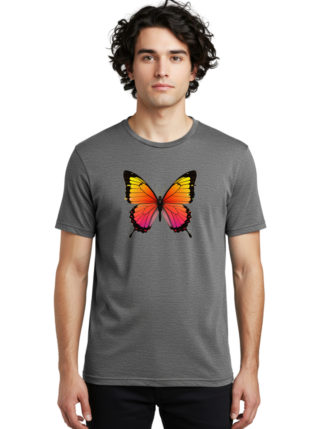 Butterfly-9 Men'S Graphic Tee, 100% Cotton, Comfortable Casual Summer Wear, Machine Washable, Vintage Camera, Old Camera, Antique Camera, Black Camera, Classic Photography, Photography Equipment, Nostalgic Device, Film Camera, Camera Art Bah669