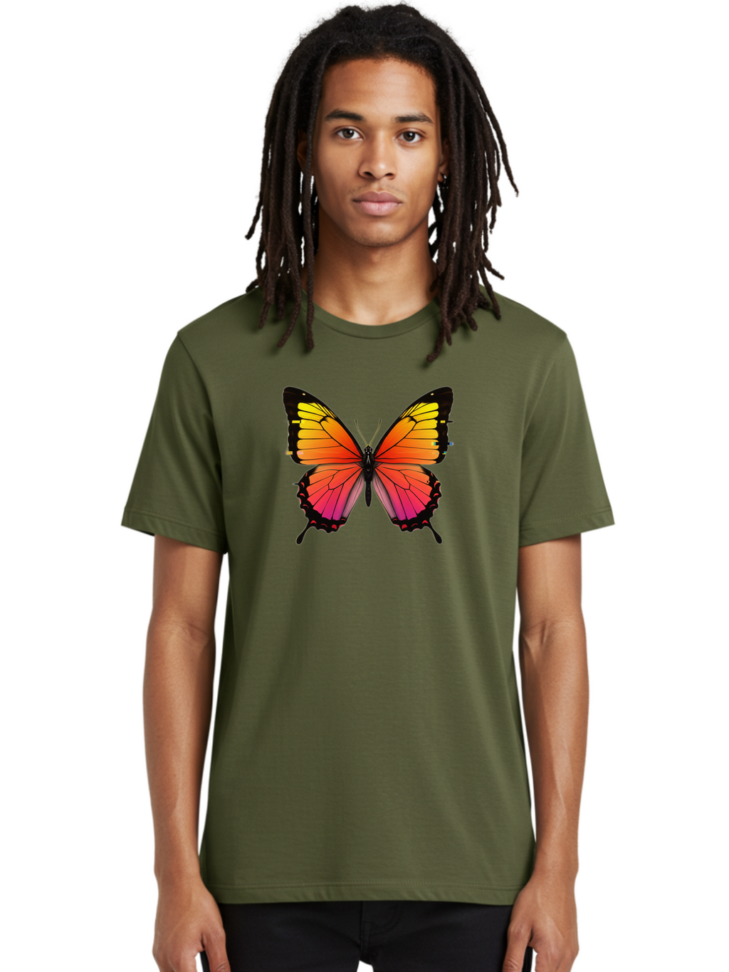 Butterfly-9 Men'S Graphic Tee, 100% Cotton, Comfortable Casual Summer Wear, Machine Washable, Vintage Camera, Old Camera, Antique Camera, Black Camera, Classic Photography, Photography Equipment, Nostalgic Device, Film Camera, Camera Art Bah669