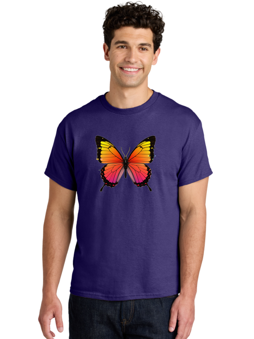 Butterfly-9 Men'S Graphic Tee, 100% Cotton, Comfortable Casual Summer Wear, Machine Washable, Vintage Camera, Old Camera, Antique Camera, Black Camera, Classic Photography, Photography Equipment, Nostalgic Device, Film Camera, Camera Art Bah669