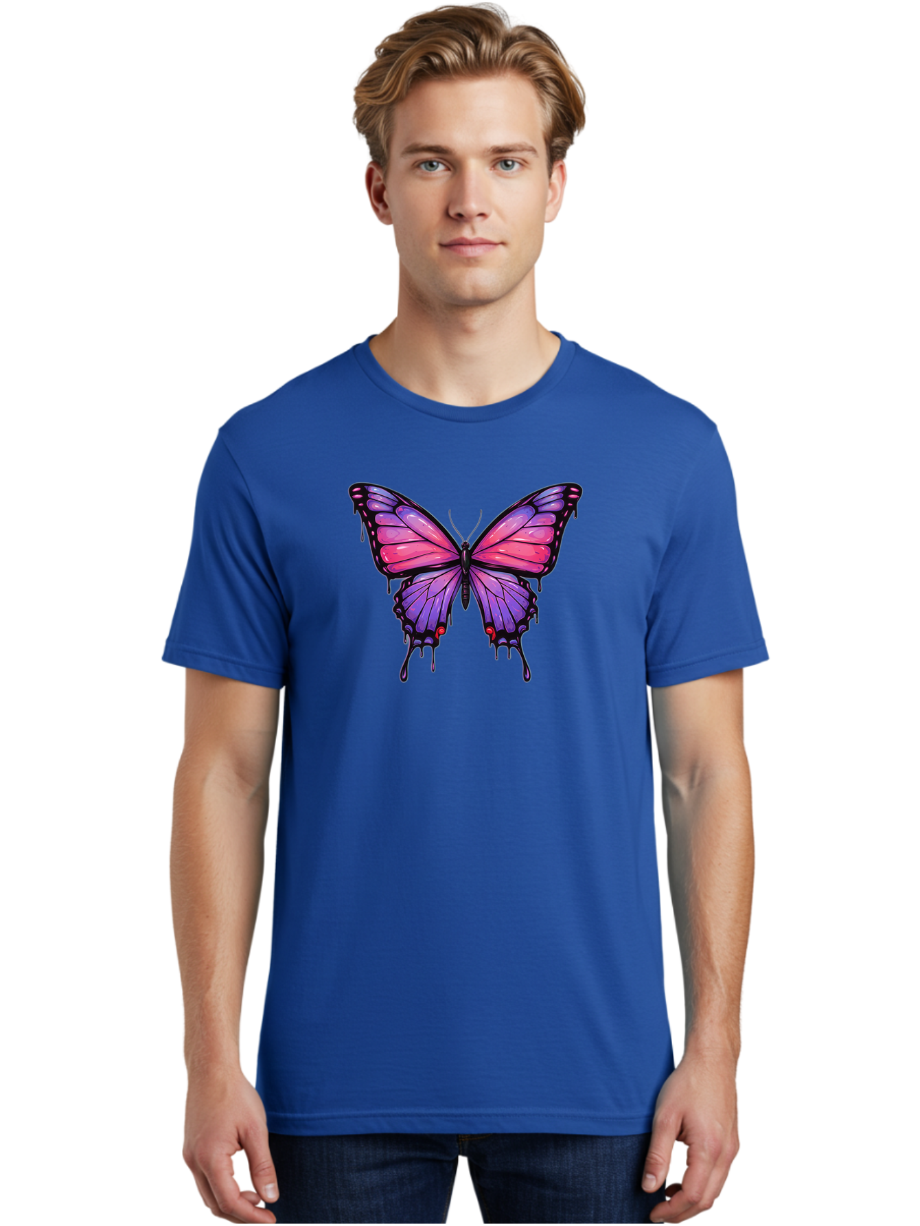 Butterfly-Design Men'S Graphic Tee, 100% Cotton, Comfortable Casual Summer Wear, Machine Washable, Vintage Camera, Old Camera, Antique Camera, Black Camera, Classic Photography, Photography Equipment, Nostalgic Device, Film Camera, Camera Art Bah670