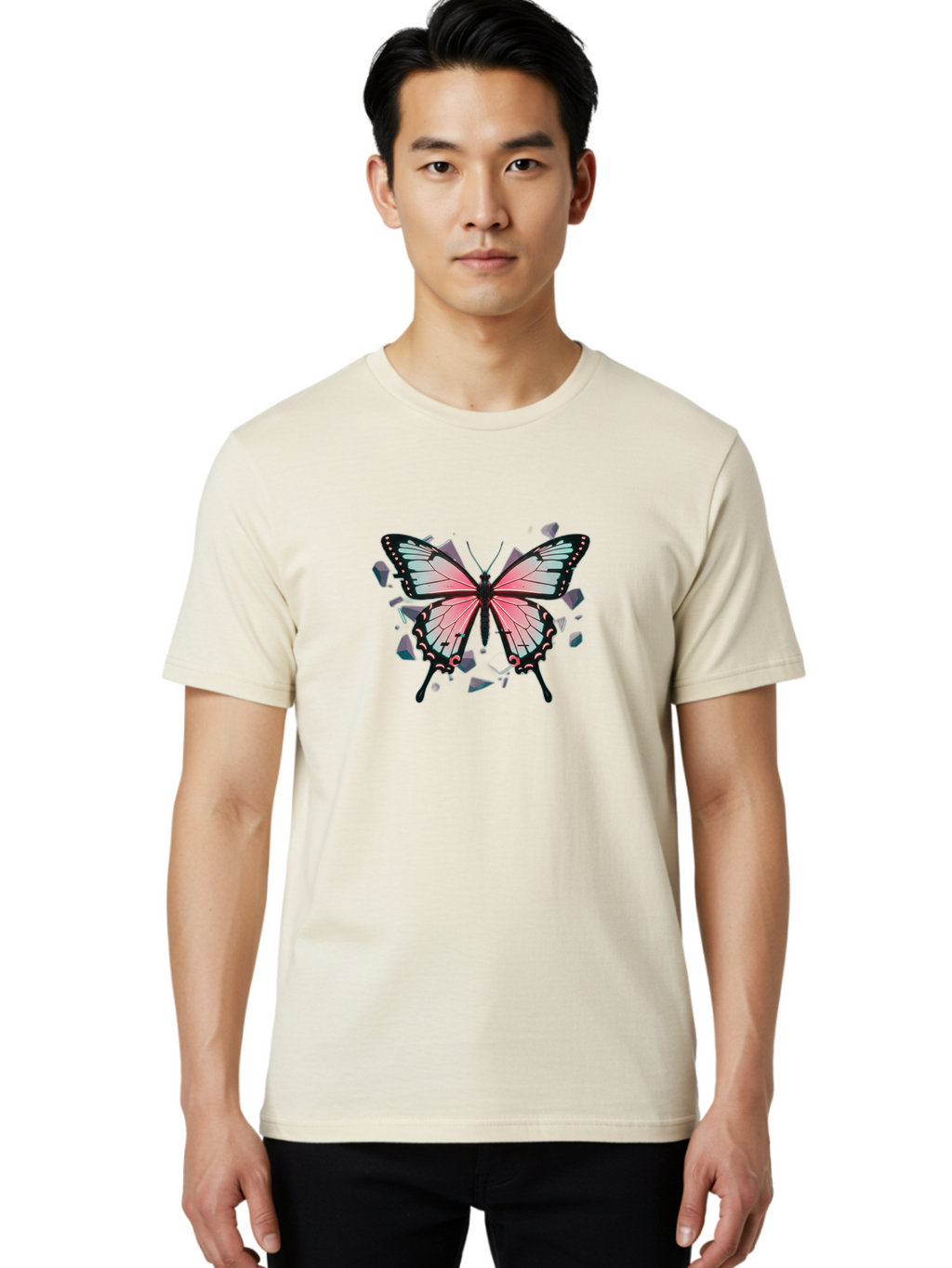 Butterfly-Emerging Men'S Graphic Tee, 100% Cotton, Comfortable Casual Summer Wear, Machine Washable, Vintage Camera, Old Camera, Antique Camera, Black Camera, Classic Photography, Photography Equipment, Nostalgic Device, Film Camera, Bah671