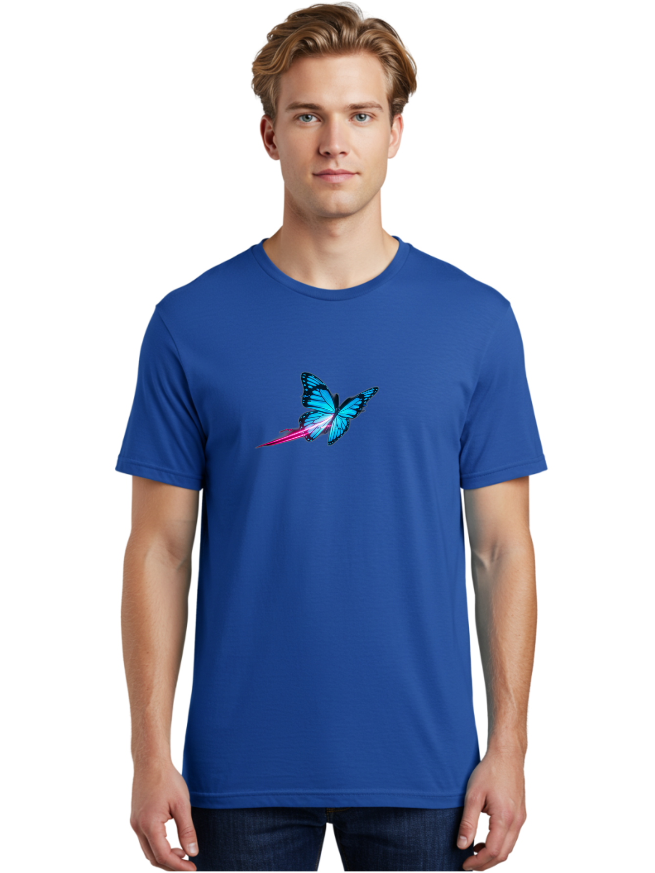 Butterfly-With-Neon-Trail Men'S Graphic Tee, 100% Cotton, Comfortable Casual Summer Wear, Machine Washable, Vintage Camera, Old Camera, Antique Camera, Black Camera, Classic Photography, Photography Equipment, Nostalgic Device, Film Camera, Bah673