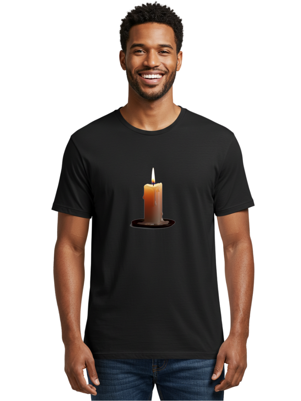 Candle-2 Men'S Graphic Tee, 100% Cotton, Comfortable Casual Summer Wear, Machine Washable, Vintage Camera, Old Camera, Antique Camera, Black Camera, Classic Photography, Photography Equipment, Nostalgic Device, Film Camera, Camera Art Bah676