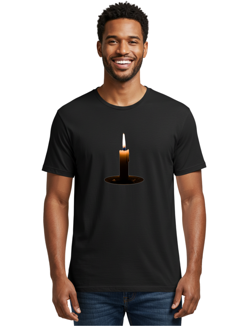 Candle-5 Men'S Graphic Tee, 100% Cotton, Comfortable Casual Summer Wear, Machine Washable, Vintage Camera, Old Camera, Antique Camera, Black Camera, Classic Photography, Photography Equipment, Nostalgic Device, Film Camera, Camera Art Bah679