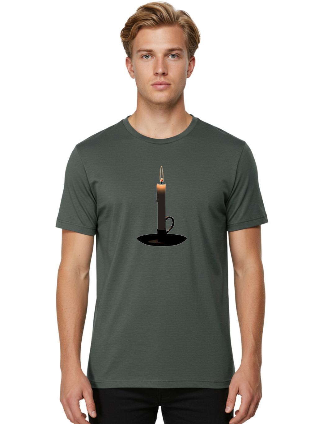 Candle-6 Men'S Graphic Tee, 100% Cotton, Comfortable Casual Summer Wear, Machine Washable, Vintage Camera, Old Camera, Antique Camera, Black Camera, Classic Photography, Photography Equipment, Nostalgic Device, Film Camera, Camera Art Bah680