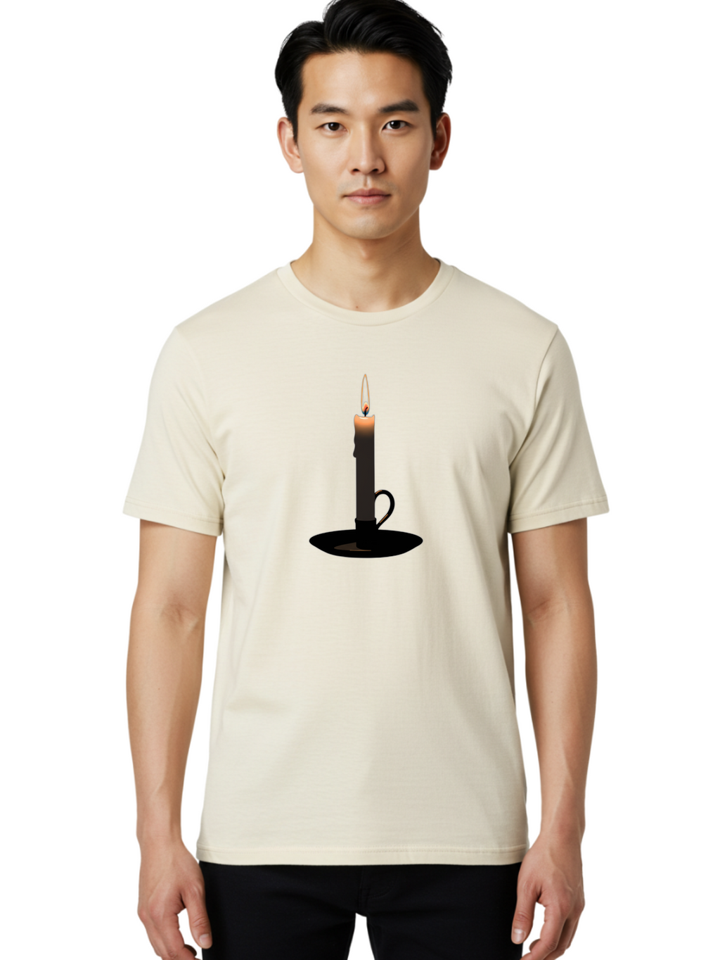 Candle-6 Men'S Graphic Tee, 100% Cotton, Comfortable Casual Summer Wear, Machine Washable, Vintage Camera, Old Camera, Antique Camera, Black Camera, Classic Photography, Photography Equipment, Nostalgic Device, Film Camera, Camera Art Bah680