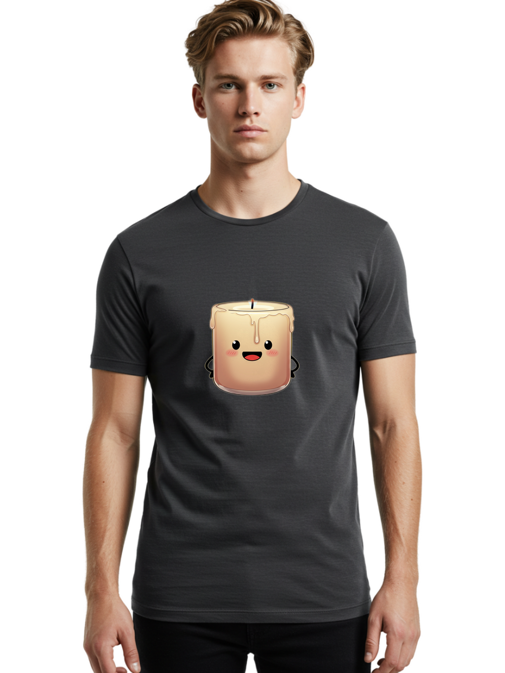 Candle-Character-2 Men'S Graphic Tee, 100% Cotton, Comfortable Casual Summer Wear, Machine Washable, Vintage Camera, Old Camera, Antique Camera, Black Camera, Classic Photography, Photography Equipment, Nostalgic Device, Film Camera, Bah683