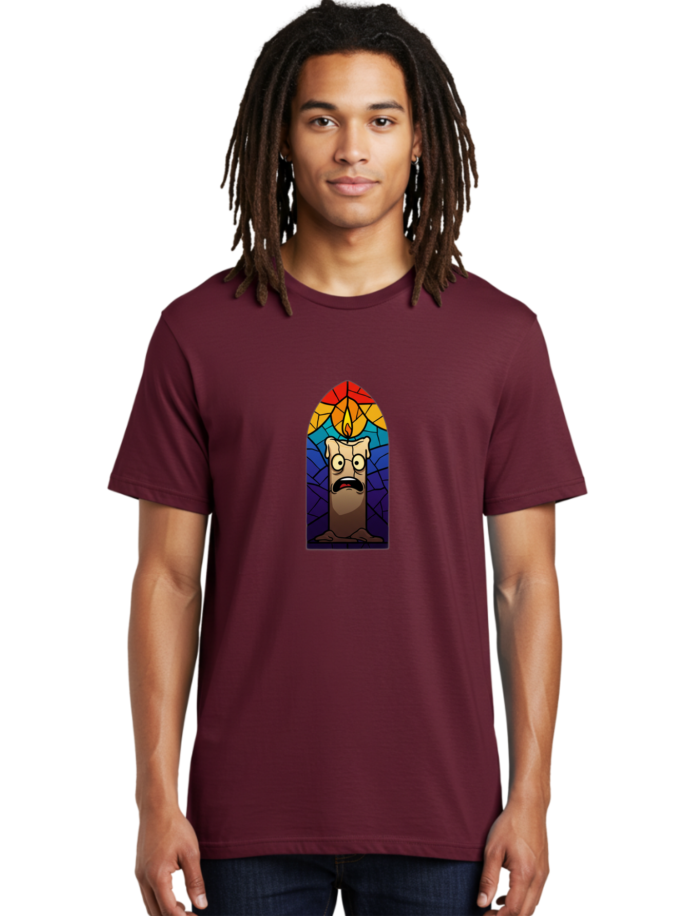 Candle-In-Stained-Glass Men'S Graphic Tee, 100% Cotton, Comfortable Casual Summer Wear, Machine Washable, Vintage Camera, Old Camera, Antique Camera, Black Camera, Classic Photography, Photography Equipment, Nostalgic Device, Film Camera, Bah690