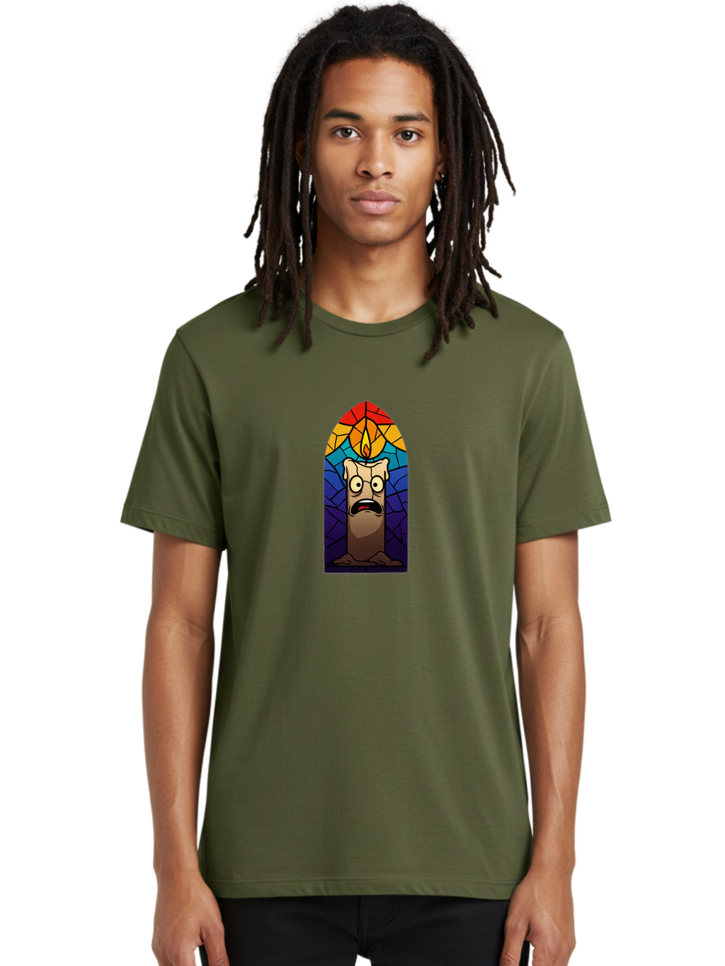 Candle-In-Stained-Glass Men'S Graphic Tee, 100% Cotton, Comfortable Casual Summer Wear, Machine Washable, Vintage Camera, Old Camera, Antique Camera, Black Camera, Classic Photography, Photography Equipment, Nostalgic Device, Film Camera, Bah690