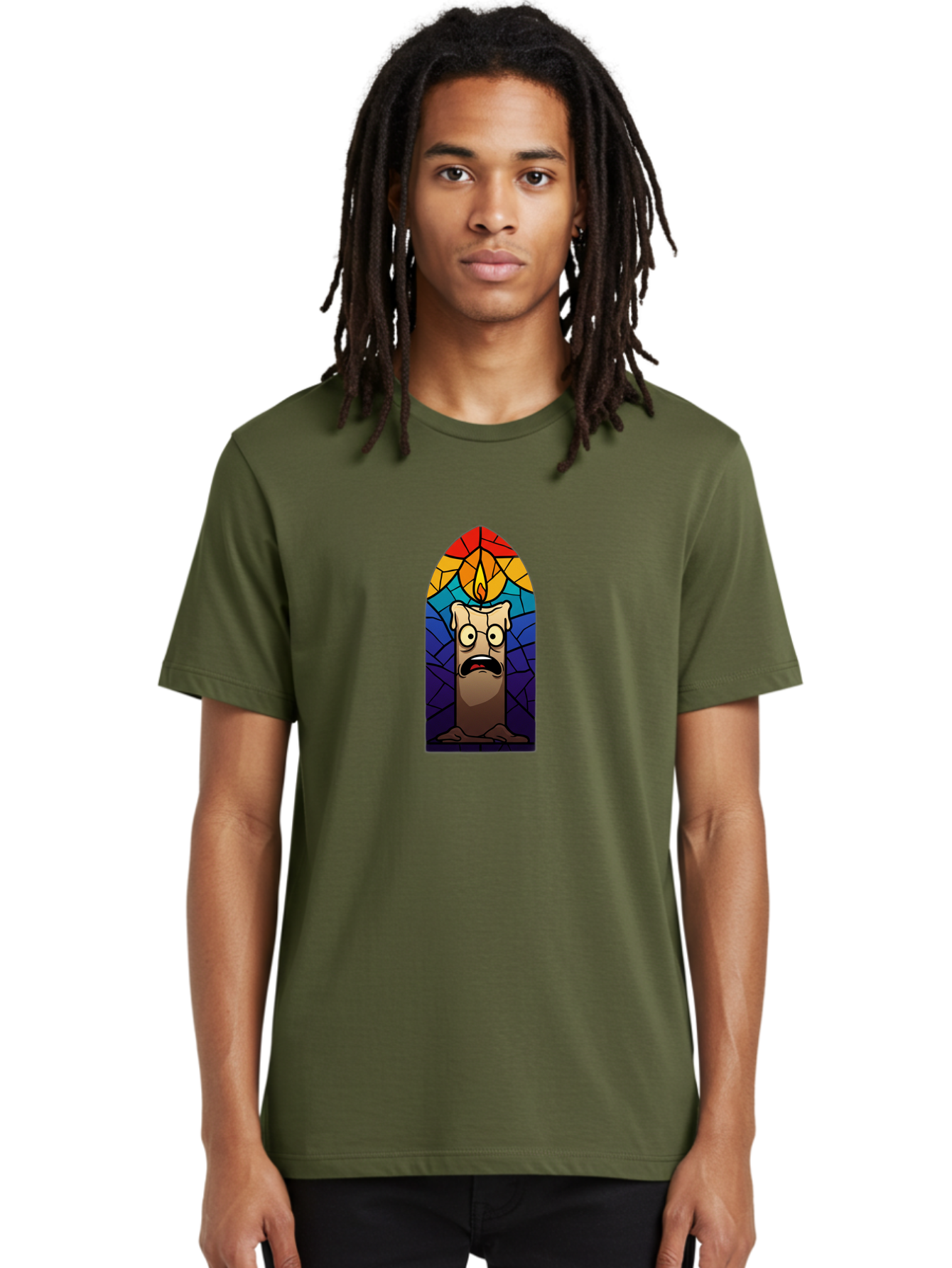 Candle-In-Stained-Glass Men'S Graphic Tee, 100% Cotton, Comfortable Casual Summer Wear, Machine Washable, Vintage Camera, Old Camera, Antique Camera, Black Camera, Classic Photography, Photography Equipment, Nostalgic Device, Film Camera, Bah690