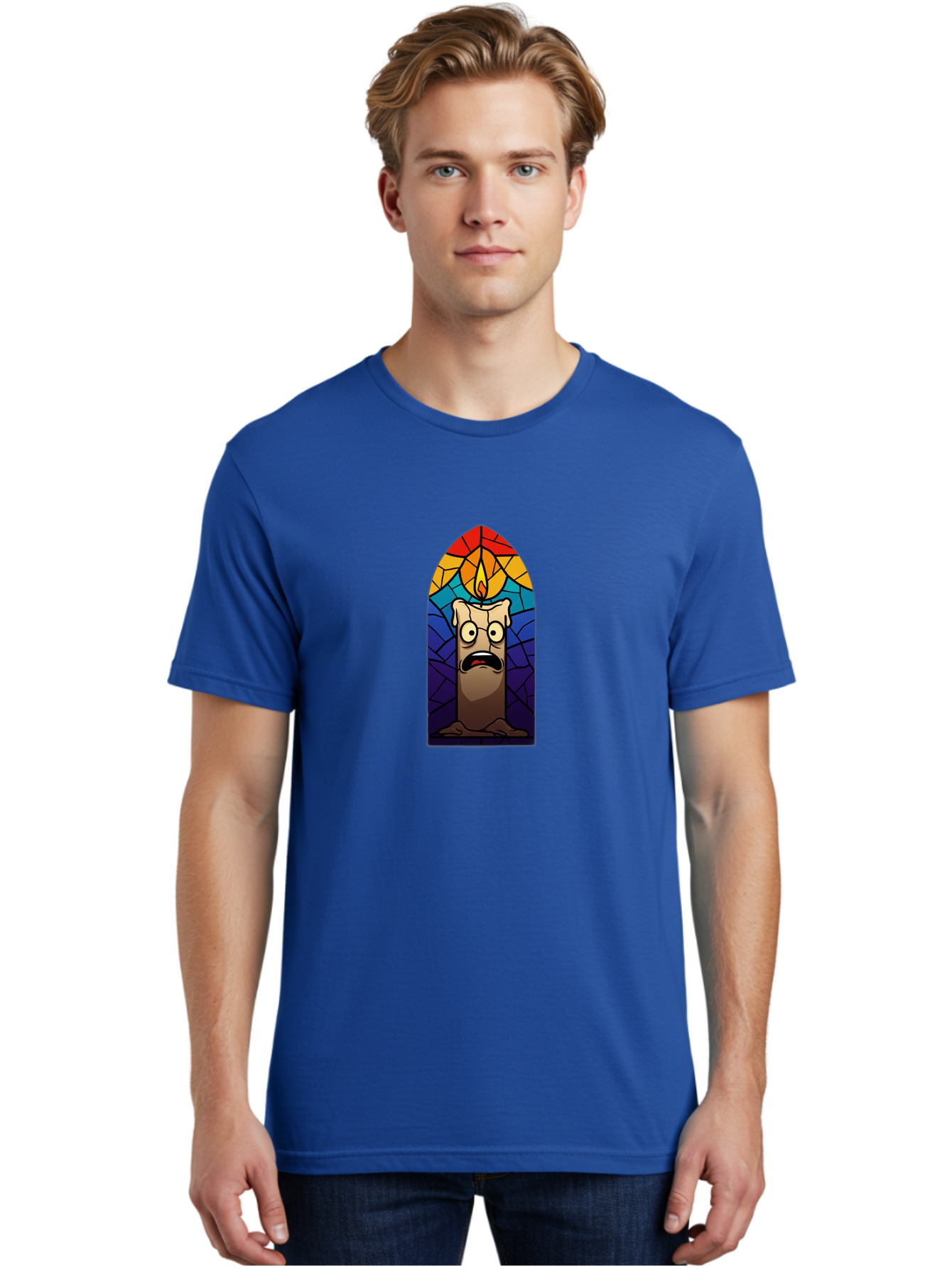 Candle-In-Stained-Glass Men'S Graphic Tee, 100% Cotton, Comfortable Casual Summer Wear, Machine Washable, Vintage Camera, Old Camera, Antique Camera, Black Camera, Classic Photography, Photography Equipment, Nostalgic Device, Film Camera, Bah690
