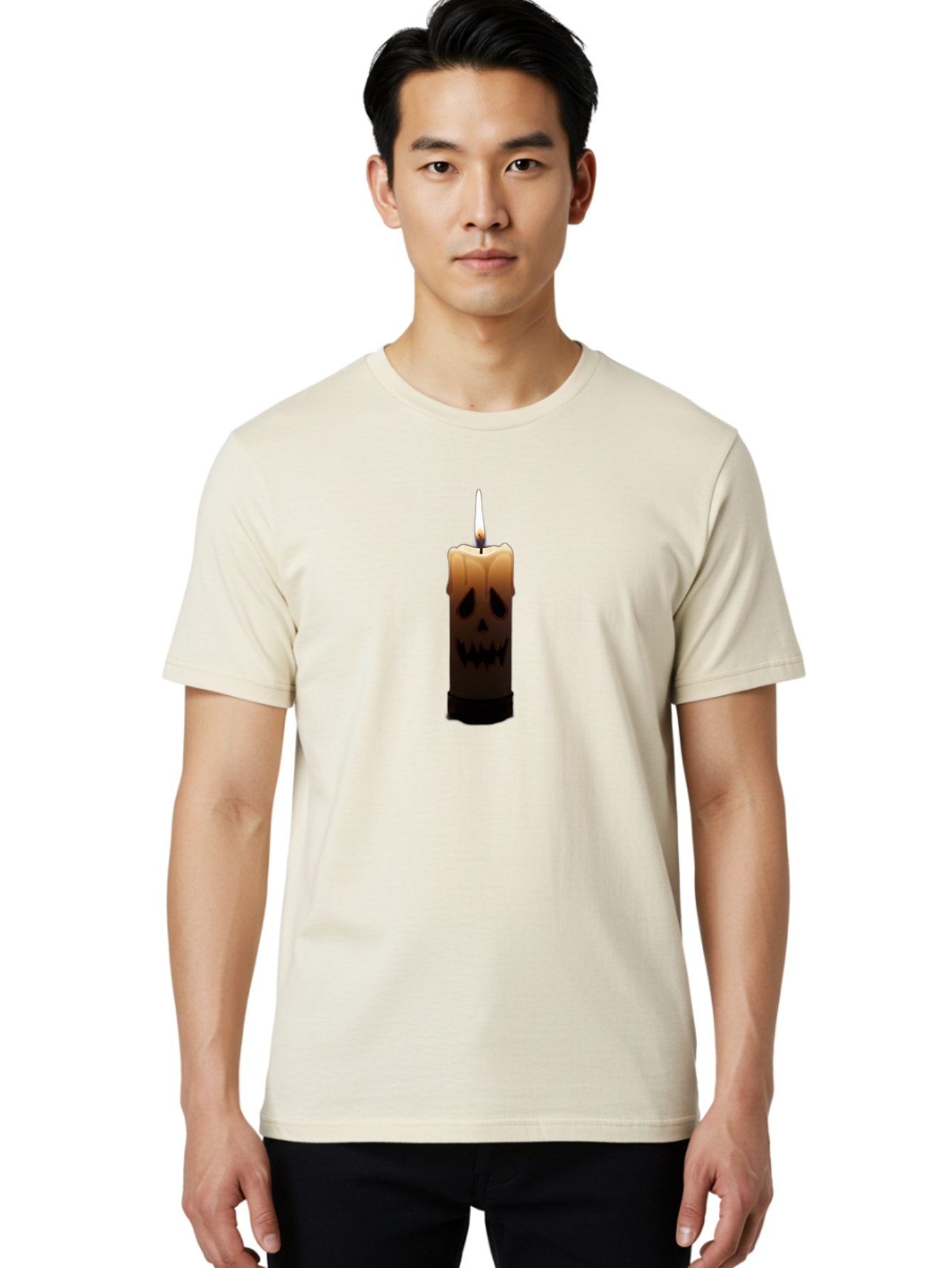 Candle-With-Skull Men'S Graphic Tee, 100% Cotton, Comfortable Casual Summer Wear, Machine Washable, Vintage Camera, Old Camera, Antique Camera, Black Camera, Classic Photography, Photography Equipment, Nostalgic Device, Film Camera, Camera Art Bah695